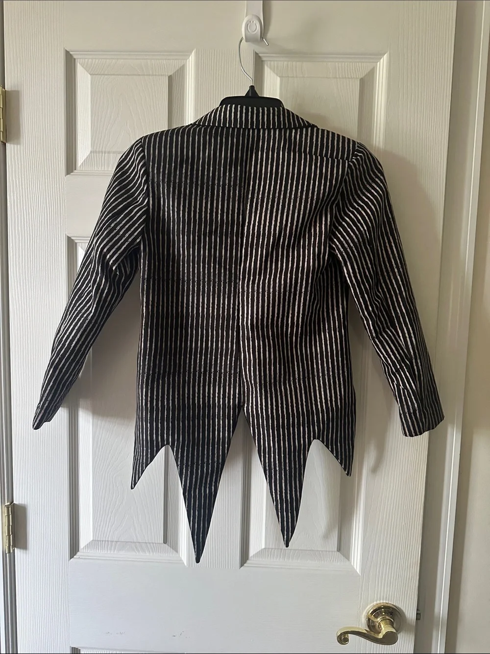Disney Black and White Striped Tailcoat Blazer